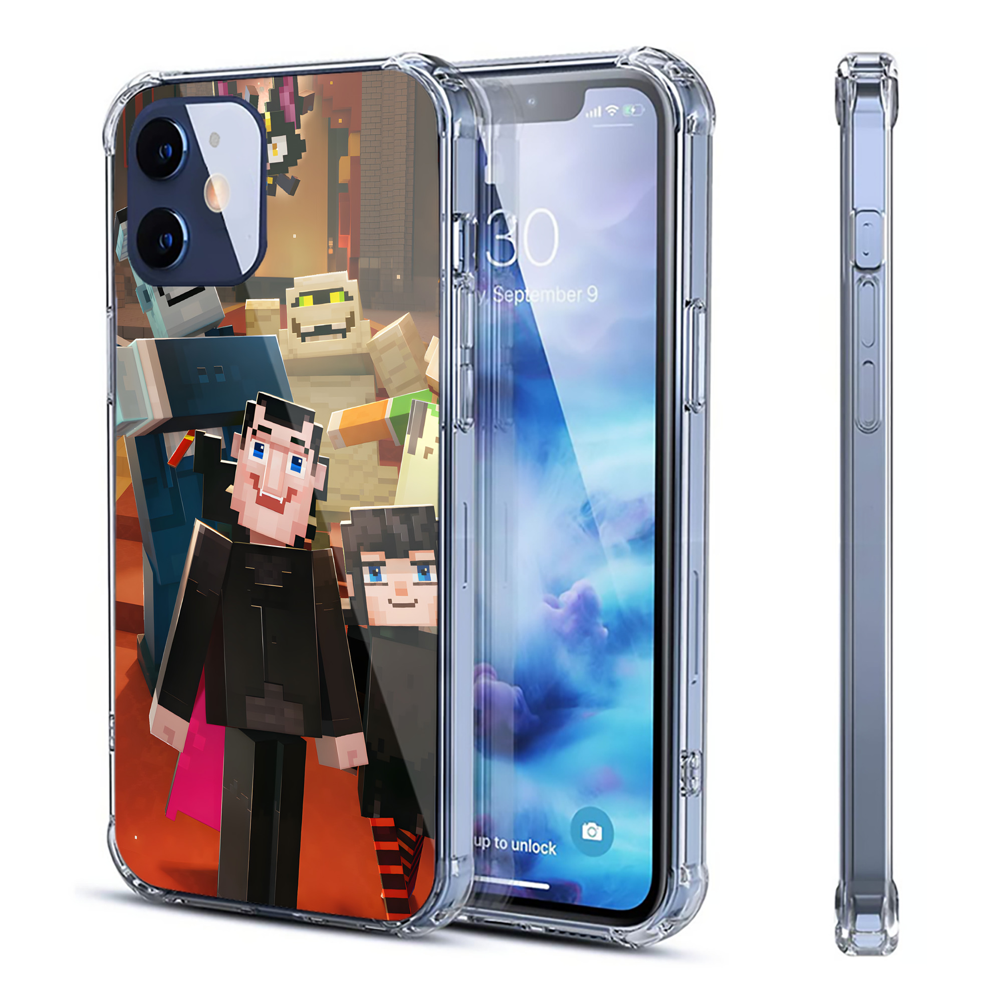 （画像用） マインクラフト ブロックの世界 Minecraft MC Block world 【iPhone 12シリーズ対応】透明スマホケース（クリアソフトケース）